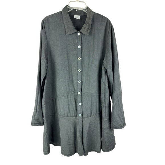 Et Lois Milla Top Womens Sz XL Lagenlook Button Up Minimalist Tunic Jacket - Picture 2 of 8